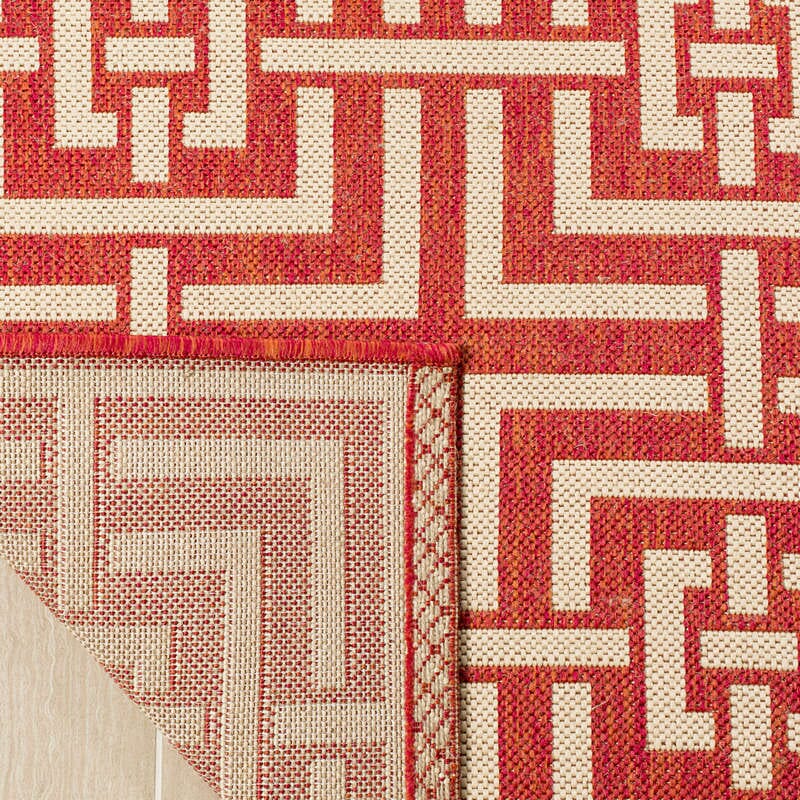 Safavieh Linden Lnd128Q Red / Creme Geometric Area Rug