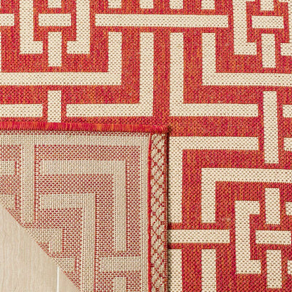 Safavieh Linden Lnd128Q Red / Creme Geometric Area Rug