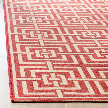 Safavieh Linden Lnd128Q Red / Creme Geometric Area Rug