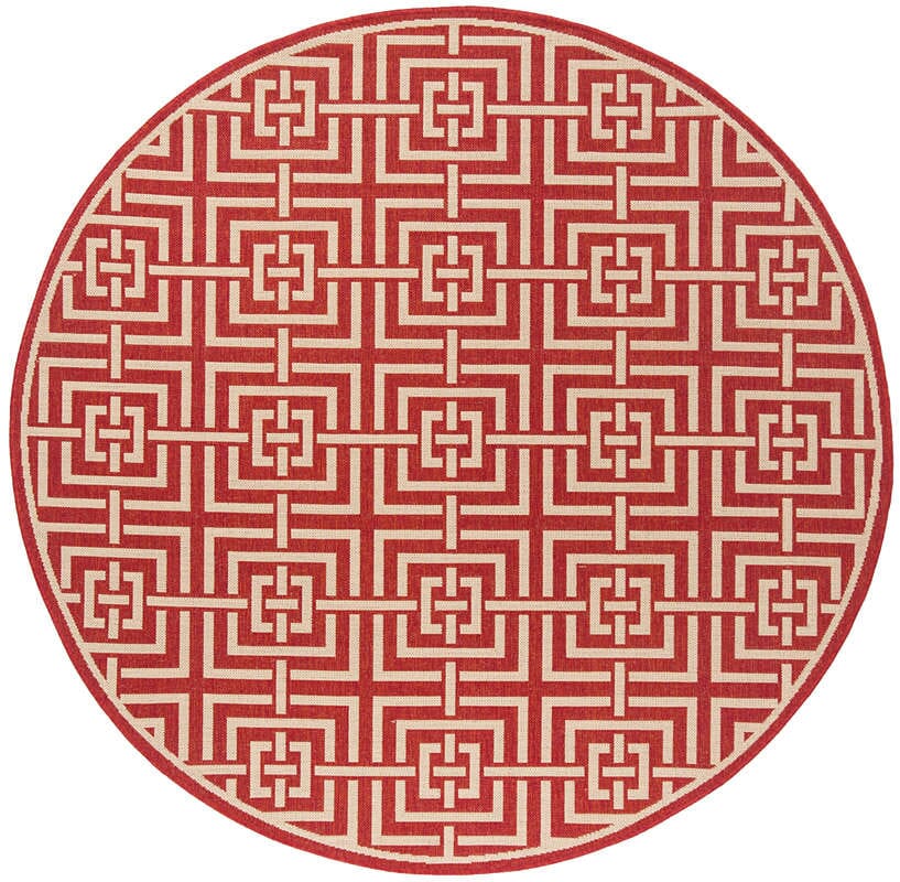 Safavieh Linden Lnd128Q Red / Creme Geometric Area Rug