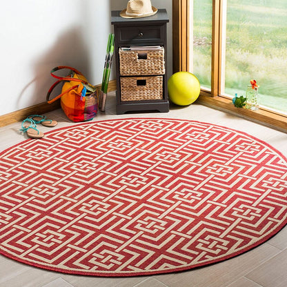 Safavieh Linden Lnd128Q Red / Creme Geometric Area Rug