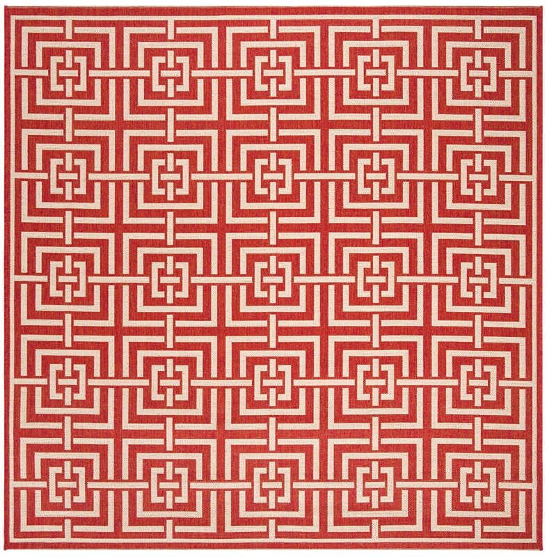 Safavieh Linden Lnd128Q Red / Creme Geometric Area Rug