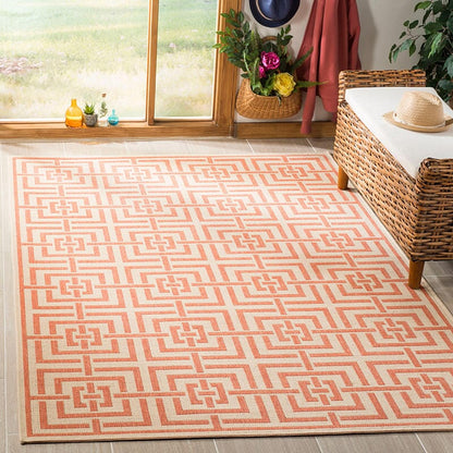 Safavieh Linden Lnd128R Cream / Rust Geometric Area Rug