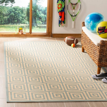 Safavieh Linden Lnd129L Cream / Aqua Geometric Area Rug