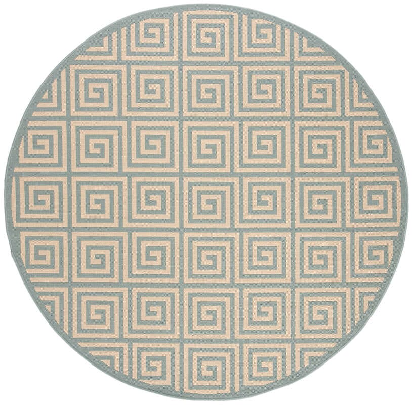 Safavieh Linden Lnd129L Cream / Aqua Geometric Area Rug