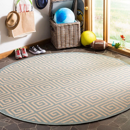 Safavieh Linden Lnd129L Cream / Aqua Geometric Area Rug