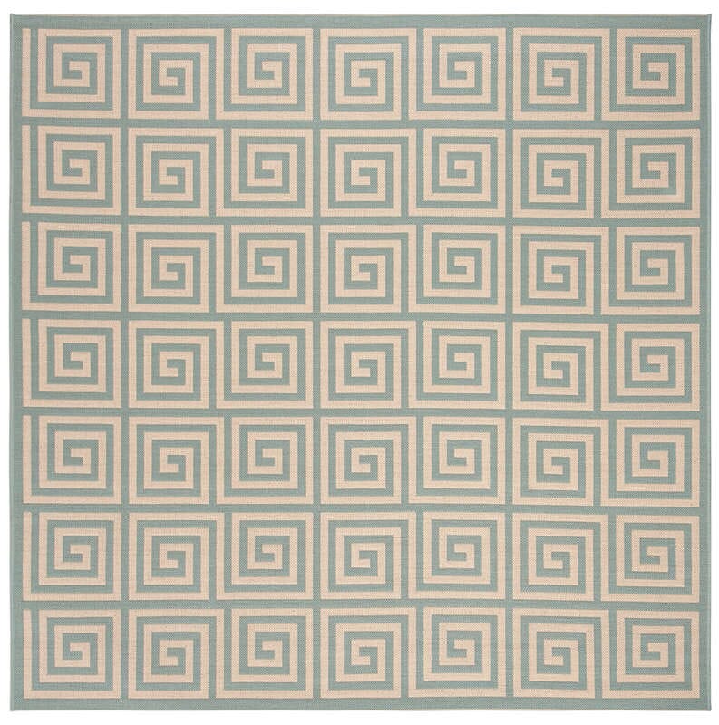 Safavieh Linden Lnd129L Cream / Aqua Geometric Area Rug