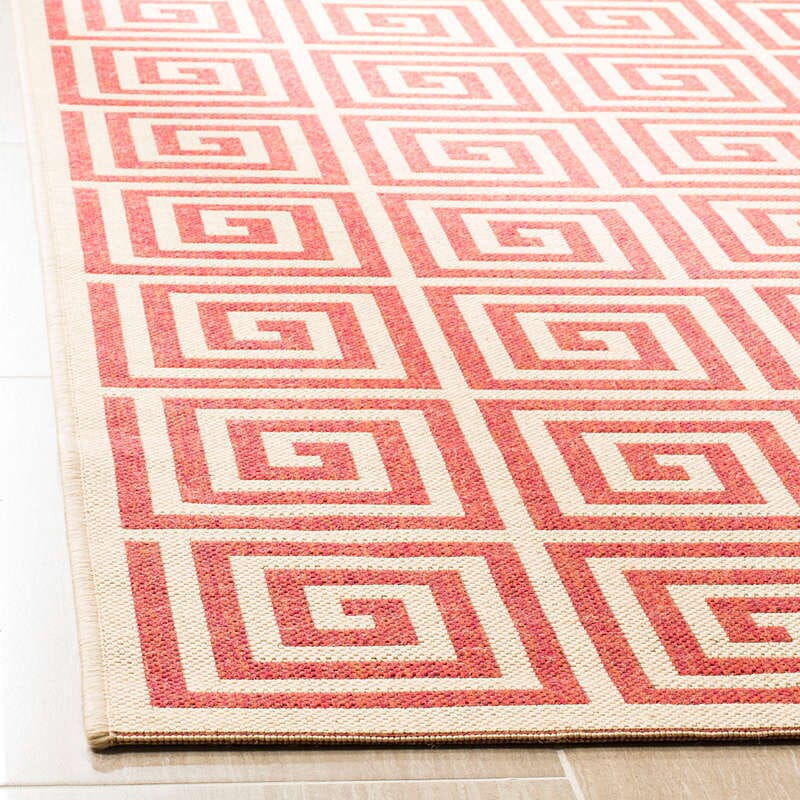 Safavieh Linden Lnd129Q Red / Creme Geometric Area Rug