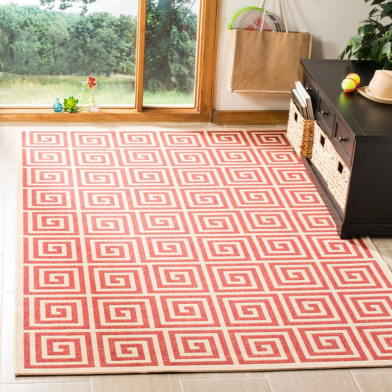 Safavieh Linden Lnd129Q Red / Creme Geometric Area Rug