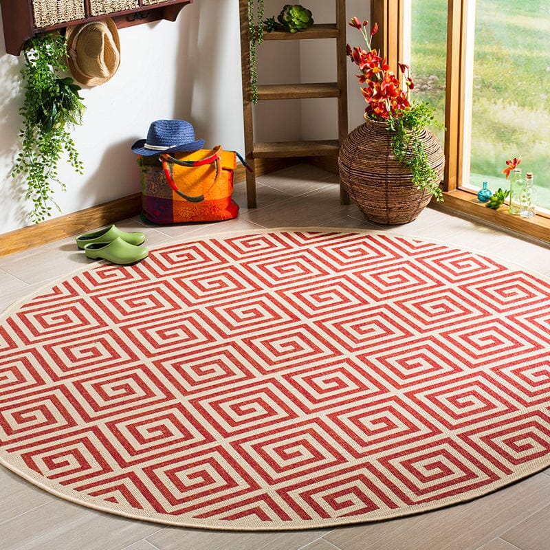 Safavieh Linden Lnd129Q Red / Creme Geometric Area Rug