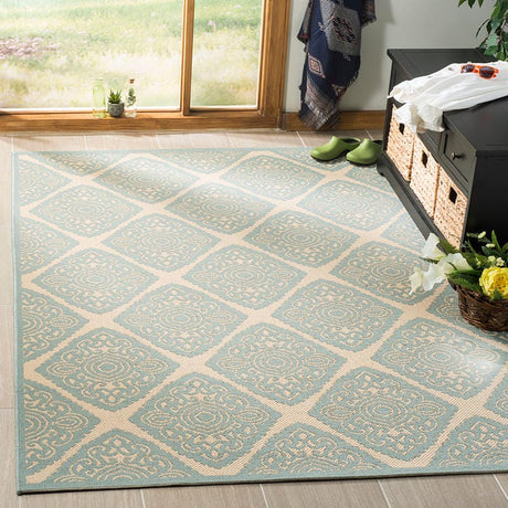 Safavieh Linden Lnd132L Cream / Aqua Rugs.