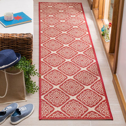 Safavieh Linden Lnd132Q Red / Creme Geometric Area Rug