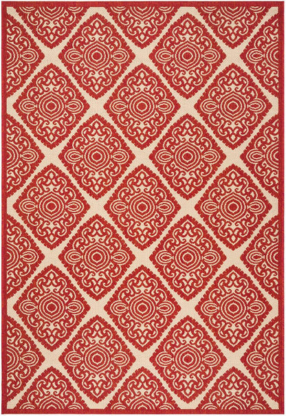 Safavieh Linden Lnd132Q Red / Creme Geometric Area Rug