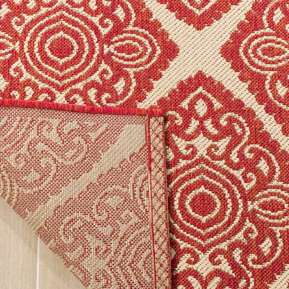 Safavieh Linden Lnd132Q Red / Creme Geometric Area Rug