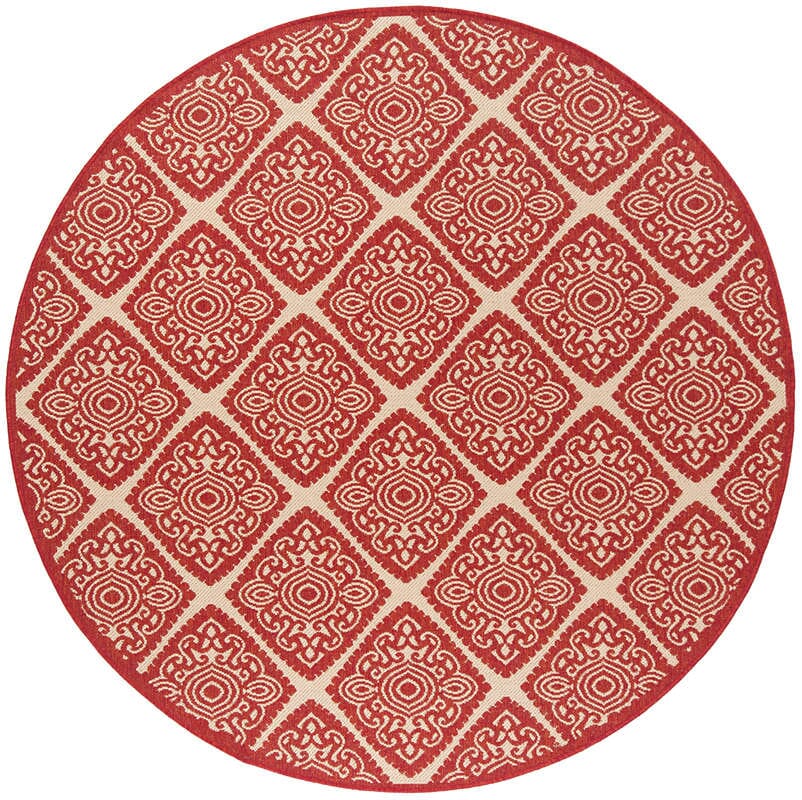 Safavieh Linden Lnd132Q Red / Creme Geometric Area Rug