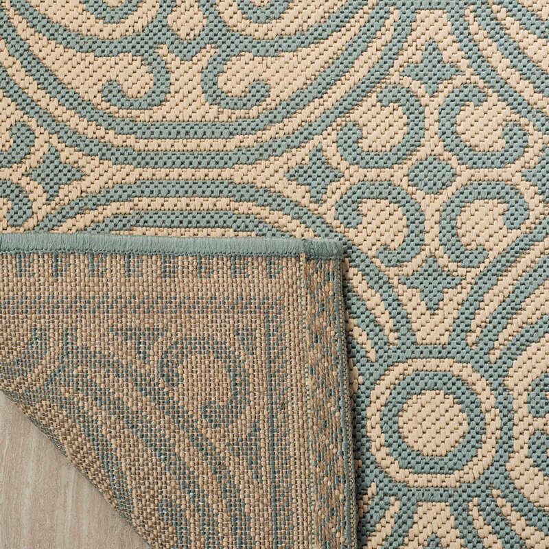 Safavieh Linden Lnd134K Aqua / Cream Damask Area Rug