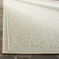 Safavieh Linden Lnd134L Cream / Aqua Damask Area Rug