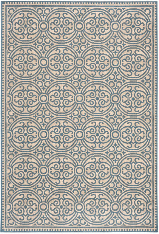 Safavieh Linden Lnd134M Blue / Creme Damask Area Rug