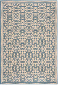 Safavieh Linden Lnd134M Blue / Creme Damask Area Rug