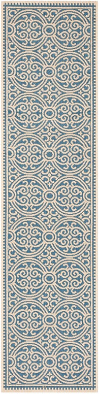 Safavieh Linden Lnd134N Cream / Blue Damask Area Rug