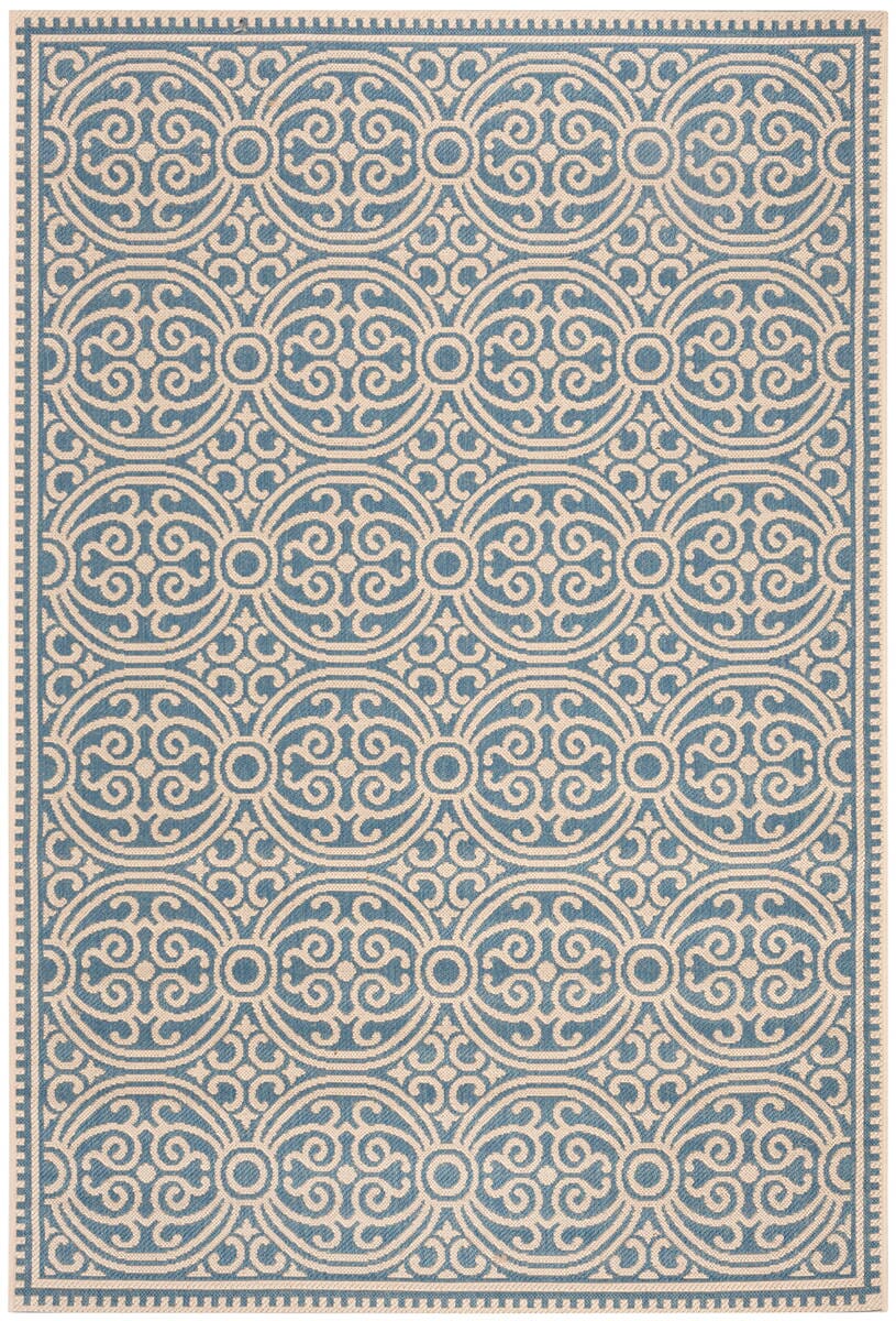 Safavieh Linden Lnd134N Cream / Blue Damask Area Rug