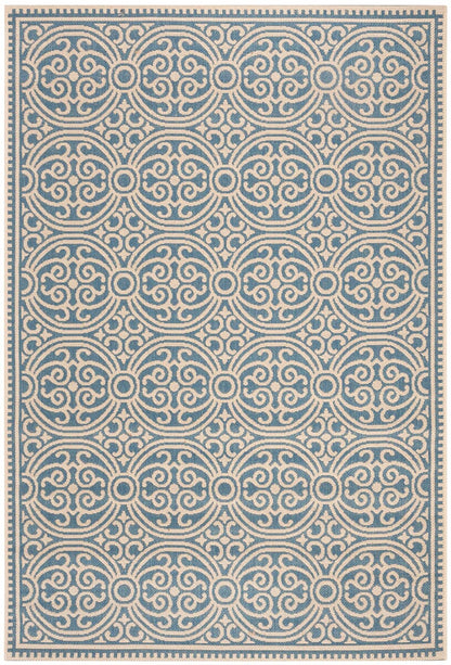 Safavieh Linden Lnd134N Cream / Blue Damask Area Rug