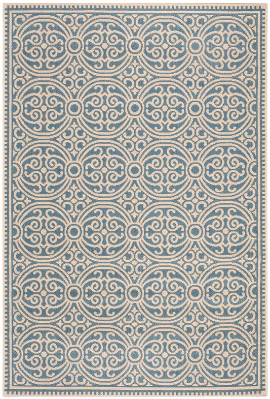 Safavieh Linden Lnd134N Cream / Blue Damask Area Rug