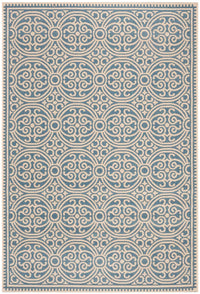 Safavieh Linden Lnd134N Cream / Blue Damask Area Rug