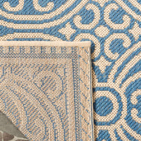 Safavieh Linden Lnd134N Cream / Blue Damask Area Rug