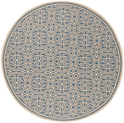 Safavieh Linden Lnd134N Cream / Blue Damask Area Rug