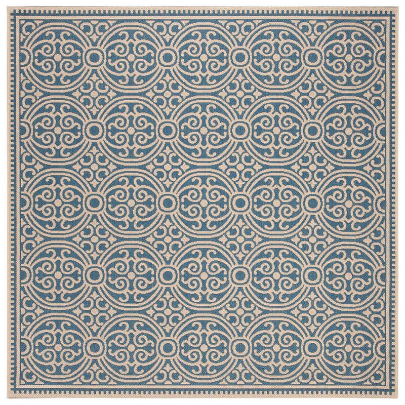 Safavieh Linden Lnd134N Cream / Blue Damask Area Rug