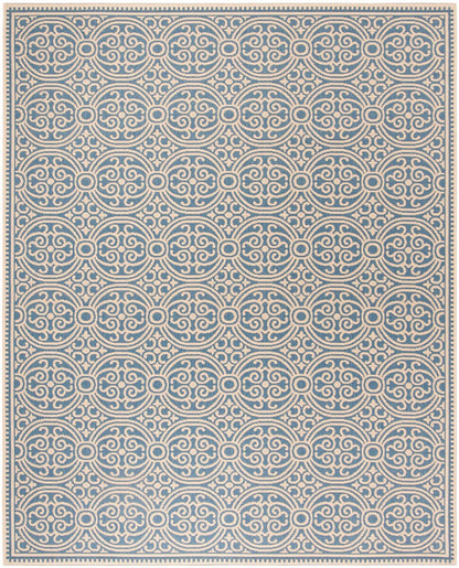 Safavieh Linden Lnd134N Cream / Blue Damask Area Rug