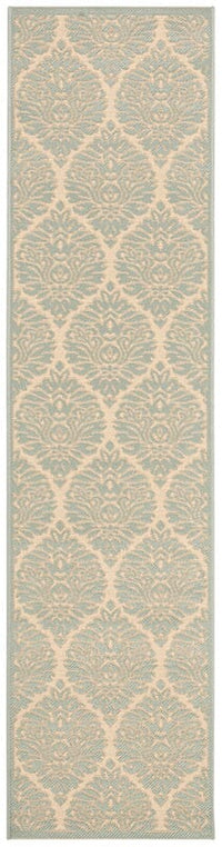 Safavieh Linden Lnd135L Cream / Aqua Damask Area Rug