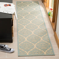 Safavieh Linden Lnd135L Cream / Aqua Damask Area Rug