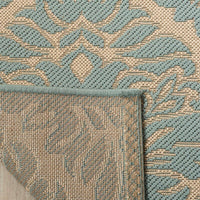 Safavieh Linden Lnd135L Cream / Aqua Damask Area Rug