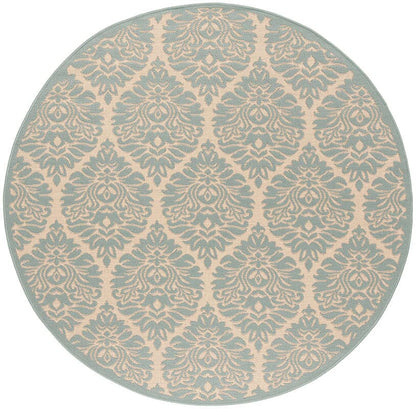 Safavieh Linden Lnd135L Cream / Aqua Damask Area Rug