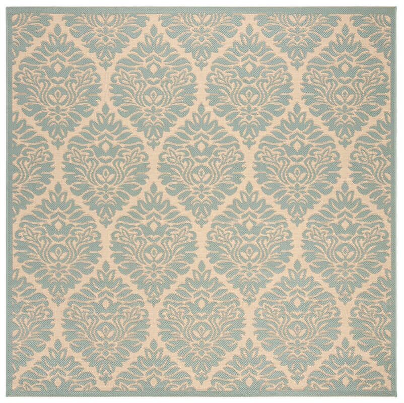 Safavieh Linden Lnd135L Cream / Aqua Damask Area Rug