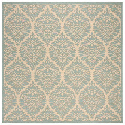 Safavieh Linden Lnd135L Cream / Aqua Damask Area Rug