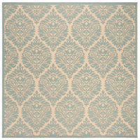 Safavieh Linden Lnd135L Cream / Aqua Damask Area Rug