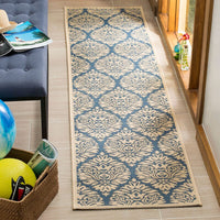 Safavieh Linden Lnd135M Blue / Creme Damask Area Rug