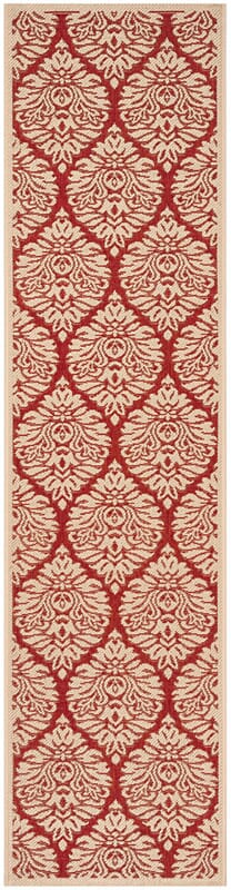 Safavieh Linden Lnd135Q Red / Creme Damask Area Rug