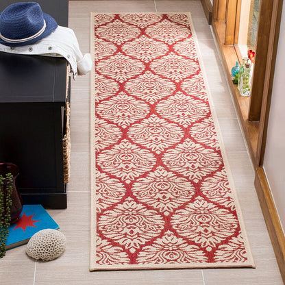 Safavieh Linden Lnd135Q Red / Creme Damask Area Rug