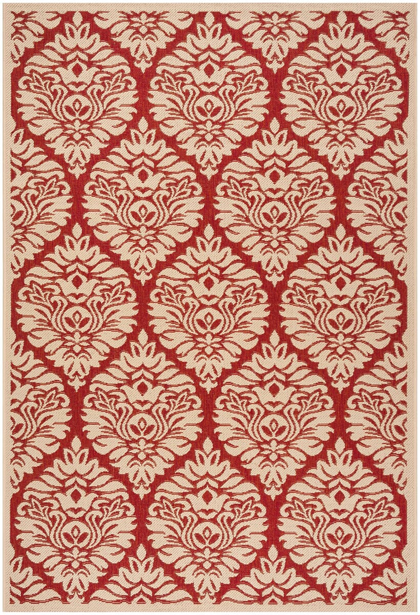 Safavieh Linden Lnd135Q Red / Creme Damask Area Rug