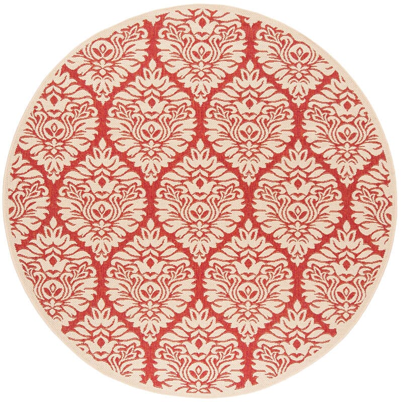 Safavieh Linden Lnd135Q Red / Creme Damask Area Rug