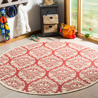 Safavieh Linden Lnd135Q Red / Creme Damask Area Rug