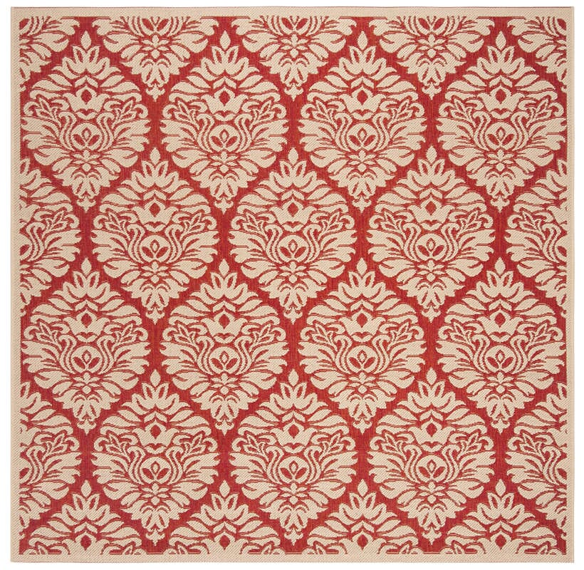 Safavieh Linden Lnd135Q Red / Creme Damask Area Rug