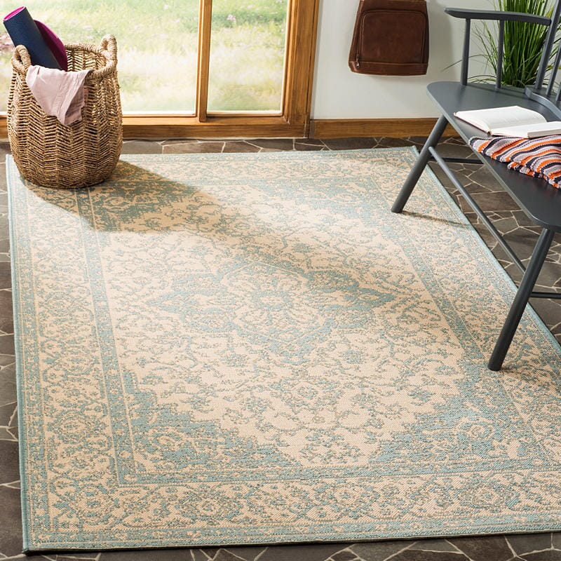 Safavieh Linden Lnd137L Cream / Aqua Area Rug