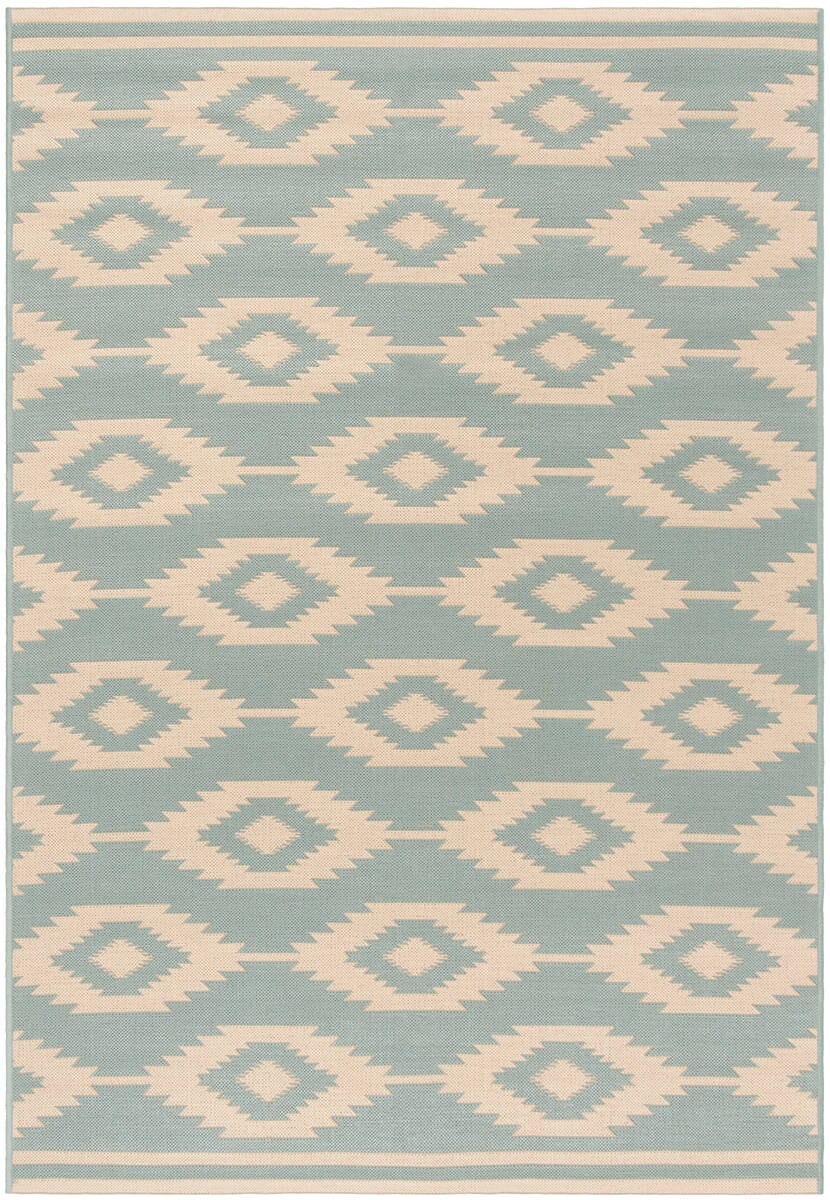 Safavieh Linden Lnd171L Cream / Aqua Damask Area Rug