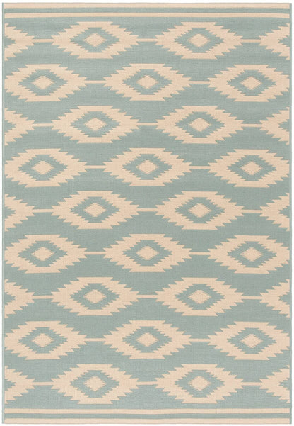 Safavieh Linden Lnd171L Cream / Aqua Damask Area Rug