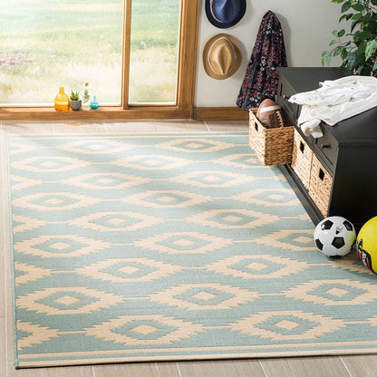 Safavieh Linden Lnd171L Cream / Aqua Damask Area Rug